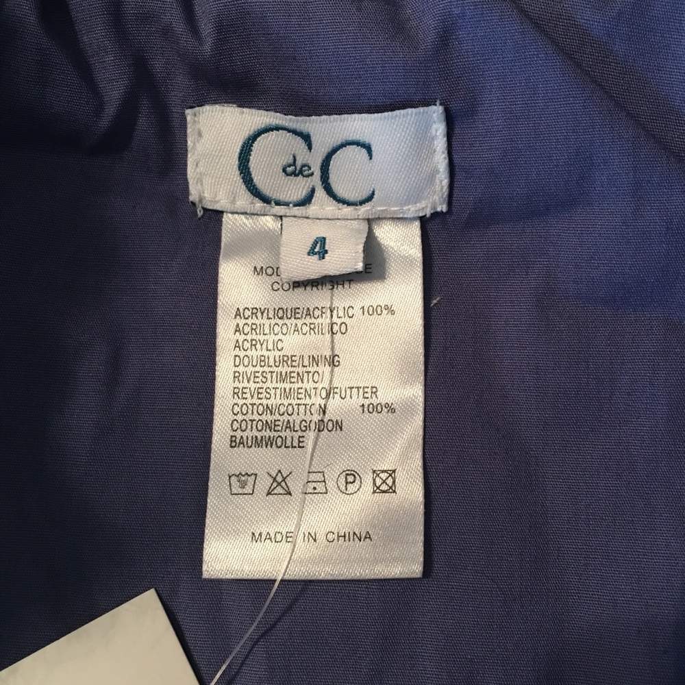 🆕🎀 C de C Faux Fur Baby Girl Vest Coat 4Y Blue - Picture 7 of 9